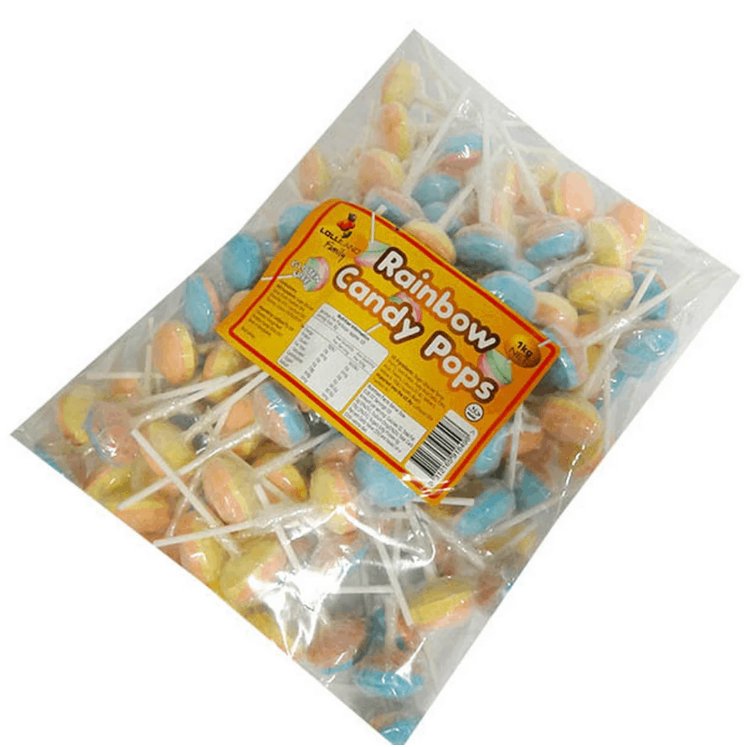 Sweetas954 Lolliland Rainbow Candy Pops 1kg 1 Sweetas954 Lolliland Rainbow Candy Pops 1kg