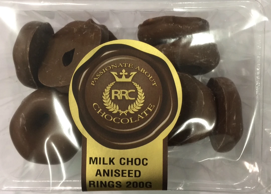 Sweetas954 RRC Milk Choc Aniseed Rings Rocky Road Chocolate Co. 1 Sweetas954 RRC Milk Choc Aniseed Rings Rocky Road Chocolate Co.